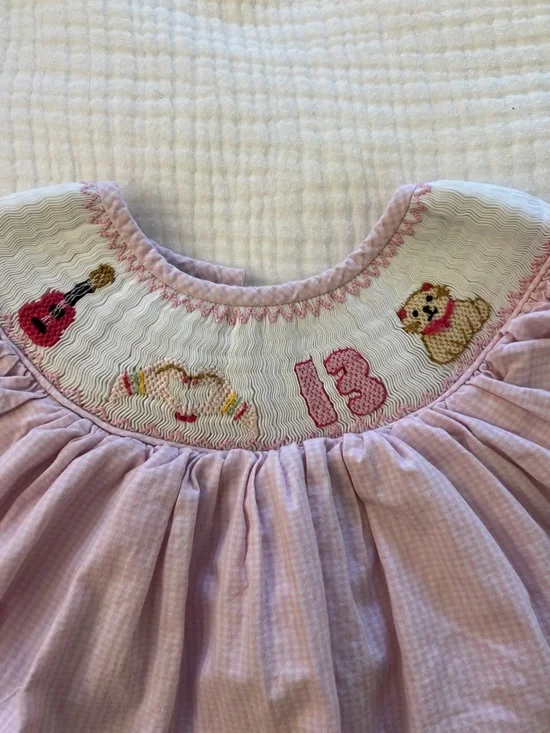 Little Sloans Smocked Girls' Taylor Swift Dress with Embroidered Detail - Picture 2 of 5